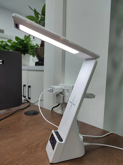 Desk Lamp with Wireless Charger | 3-in-1 Functionality | Adjustable LED & Alarm Clock Wireless Chargers charger fact charger iphone led led light magnetic magsafe multi-function table lamp wireless wireless charger {{ product_collections }} {{ product_description }}