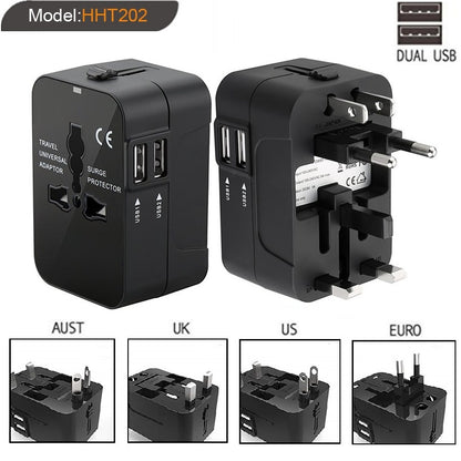 Travel Universal Conversion Plug Dual USB Adapters & Converters charger electronics electronics accessories multi connections multiports surge protector travel adapter USB