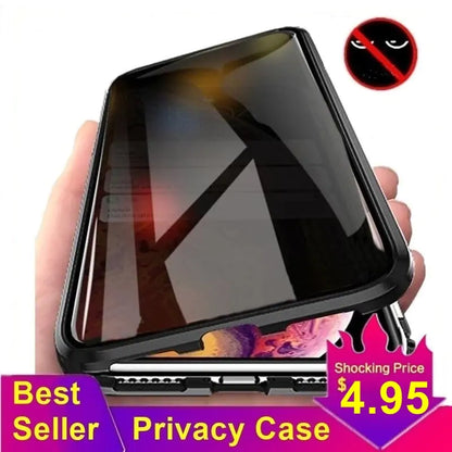 Privacy Magnetic Case For iPhone Black Mobile Phone Cover & Protectors electronics iPhone iPhone Case iPhones matchless matchless online matchlessonline mobile mobile case mobile cover mobile phone mobile phone accessories mobile phone cover mobile phone safety Privacy Magnetic Case Privacy Magnetic Case For iPhone Tempered Glass 360 Protective Cover