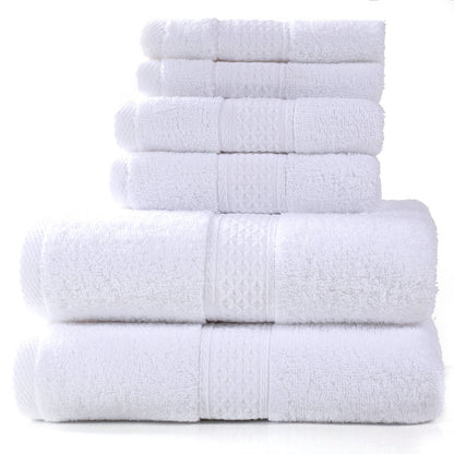 Home Simple Cotton Absorbent Towel Bath Towel 6-Piece Set 1 Style 6PCS Towels bath towel Bedding and towels home towel