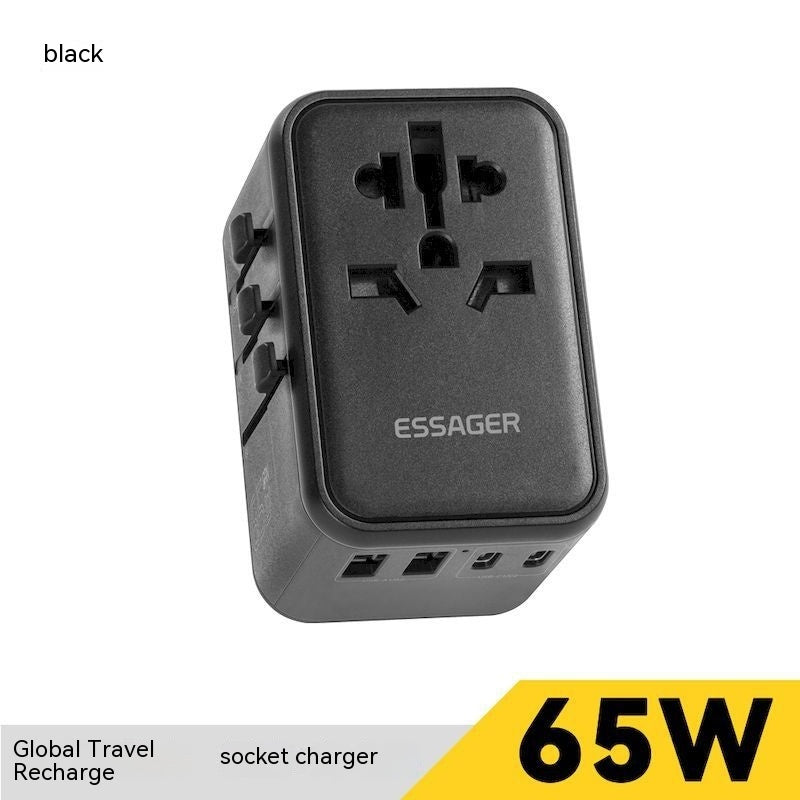 65W Charger Universal Travel Plug Converter Black Adapters & Converters charger electronics Electronics & Gadgets electronics accessories fast charger surge protector universal adapter with fuse