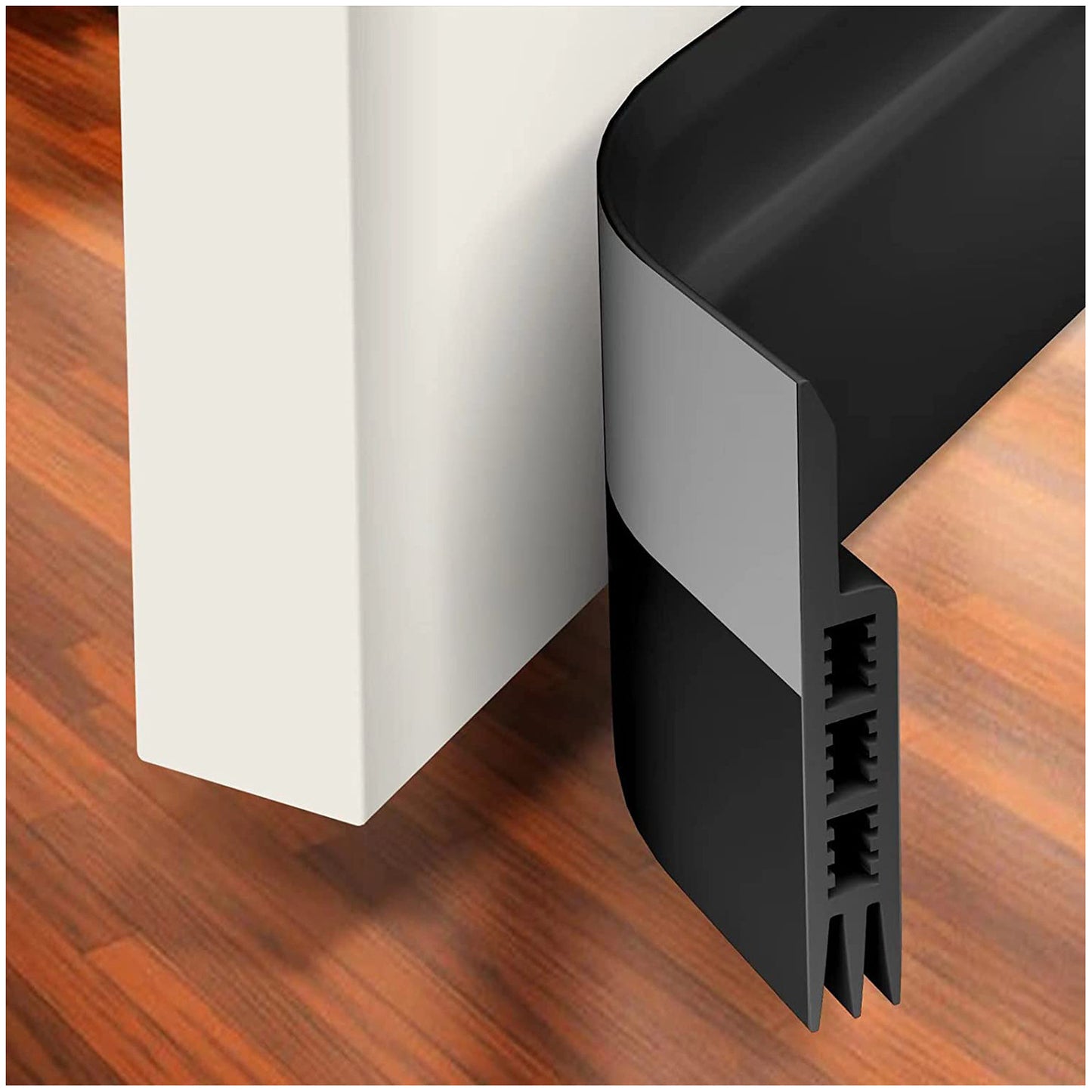 Soundproof Bedroom Door Strip Black 100x5cm Door Stoppers door stoppers door strip heating and cooling home Home & Garden Home and Garden home and kitchen silicone door stoppers