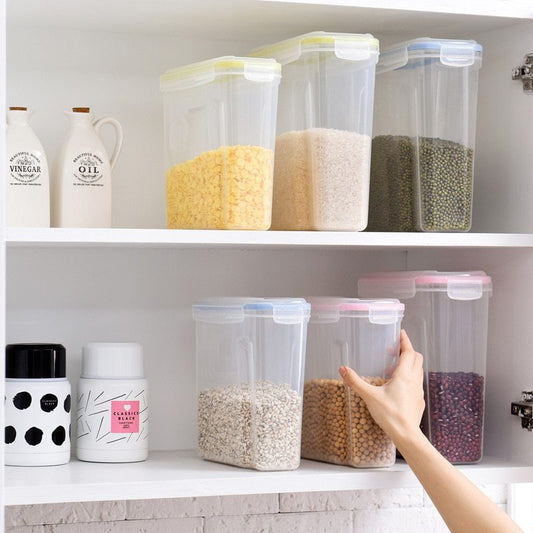 Original Airtight Cereal Container Locking Lid Watertight Bpa-Free Plastic Great Food Storage Keeper for Flour Sugar Dry Food