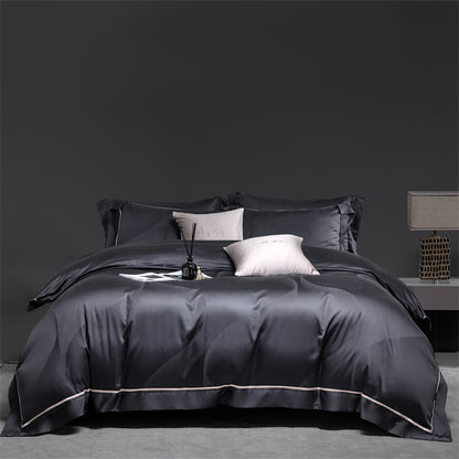 160S Horse Cotton Jacquard Four Piece Set Cotton Bed Sheet And Duvet Cover Grey Bed Sheets bed sheet bed sheet set duvet cover home living room