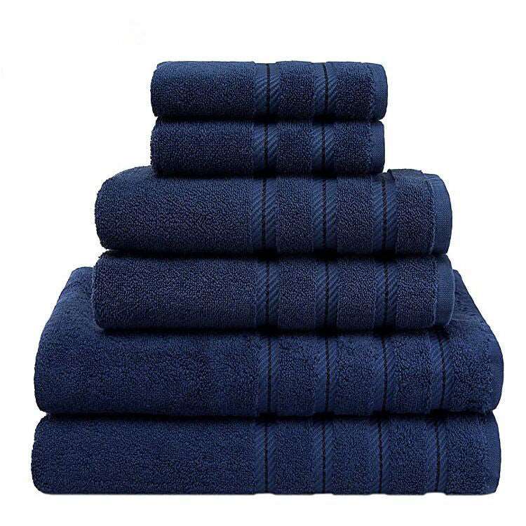 Absorbent Long Staple Cotton Towel Bath Towel Set Dark blue 3times Towels bath towel Bedding and towels best drying bath towel cotton towels Home towels