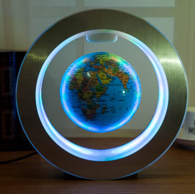 Round LED World Map Floating Globe Magnetic Levitation Light Anti Gravity Magic English 3 Lights & Lamps decor globe globe lamps home lamps lavitating magnetic table lamps