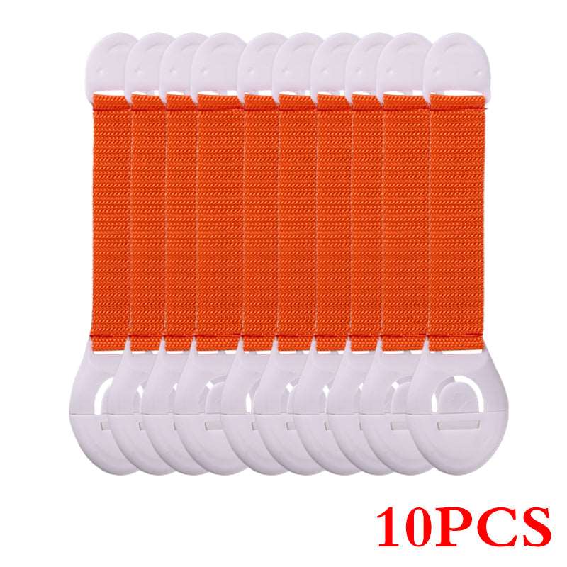 Child Safety Lock for Drawer Orange 10PCS Furniture Protectors anti pintch door safety card anti pintch door safety stopper child safety drawer drawer safety lock home Home & Garden Home and Garden Home Appliances