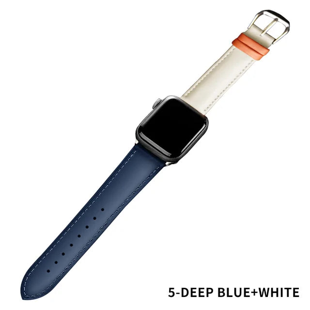 Elevate Your Style with Our Brown Leather Band for Apple Watch Deep Blue White 38mm 12 Apple Watch Bands apple watch apple watch band apple watch band and case apple watch strap leather leather band {{ product_collections }} {{ product_description }}