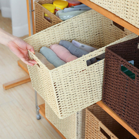 Straw Storage Box For Household Storage Storages & Racks braided clothes home modern organizer storage straw