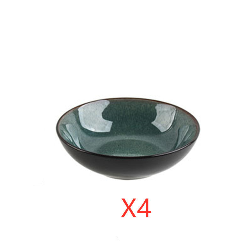 Retro bowls and plates Bowl 4pcs Dinner Sets dinner set dinning table home plates