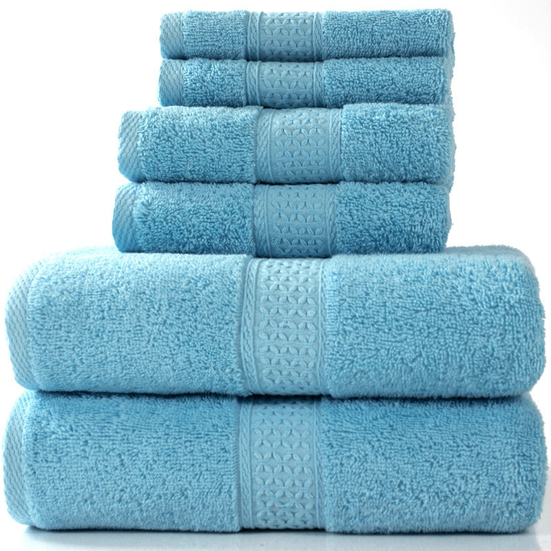 Home Simple Cotton Absorbent Towel Bath Towel 6-Piece Set 17Style 6PCS Towels bath towel Bedding and towels home towel