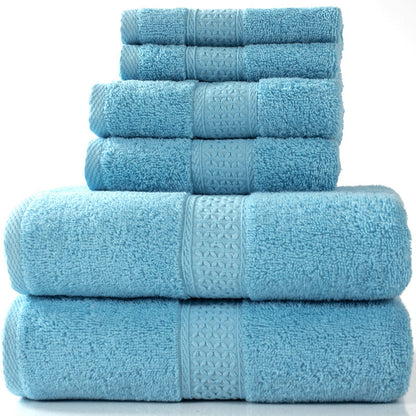 Home Simple Cotton Absorbent Towel Bath Towel 6-Piece Set 17Style 6PCS Towels bath towel Bedding and towels home towel