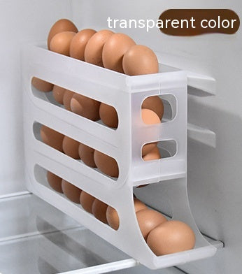 4-Layer Automatic Egg Roller Sliding Egg Tray & Storage Transparent Egg Tray egg rack egg storage egg tray kitchen kitchen improvement kitchen items Rack racks storage storage rack