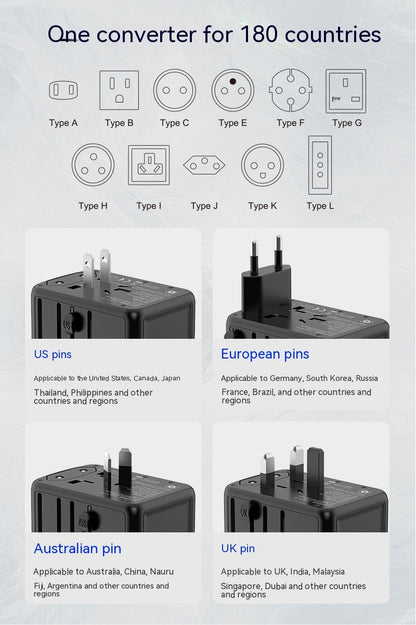 International Universal Travel Conversion Plug Dual C Socket Adapters & Converters adapter C type converter electronics electronics accessories multiports travel universal