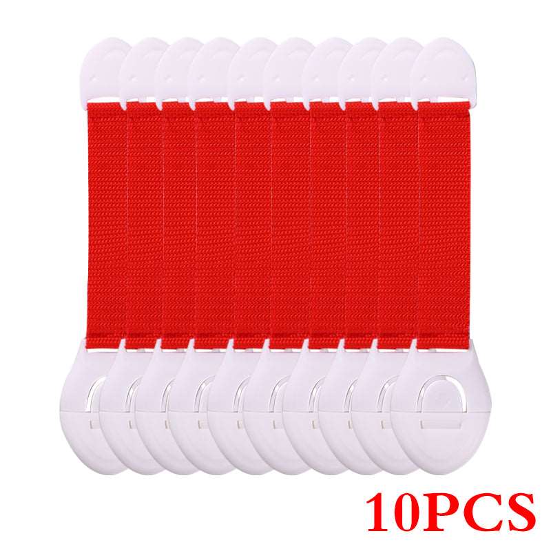 Child Safety Lock for Drawer Red 10PCS Furniture Protectors anti pintch door safety card anti pintch door safety stopper child safety drawer drawer safety lock home Home & Garden Home and Garden Home Appliances