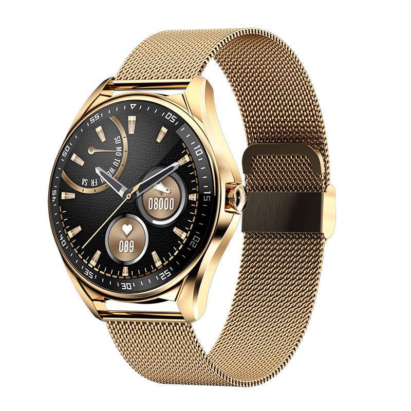 Smart Watch Bluetooth Call Music Heart Rate Gold steel Smart Watches electronics smart watch