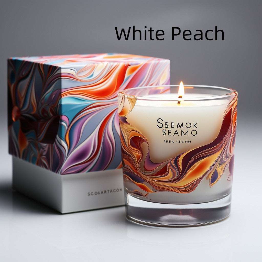 Aromatherapy Candle Indoor Long-lasting Cylindrical White Peach Handbag Gift Box Packaging Candles candles decor fragrance candles home scented candles