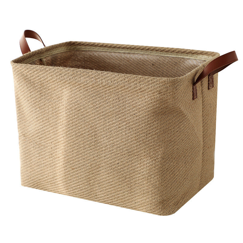 Storage Basket Jute Fabric Foldable Storage Box Plain Jute Storages & Racks clothes grocery home kitchen organizer storage toys