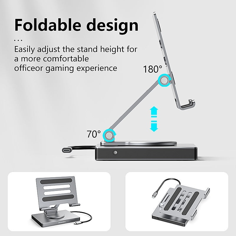 Flat Rotating Bracket Type-c Extension Converter, Docking station Docking Station accessories adapter converter docking station electronics ipad iPhone Laptop Laptops and Tablets mobile phone multi ports tablets