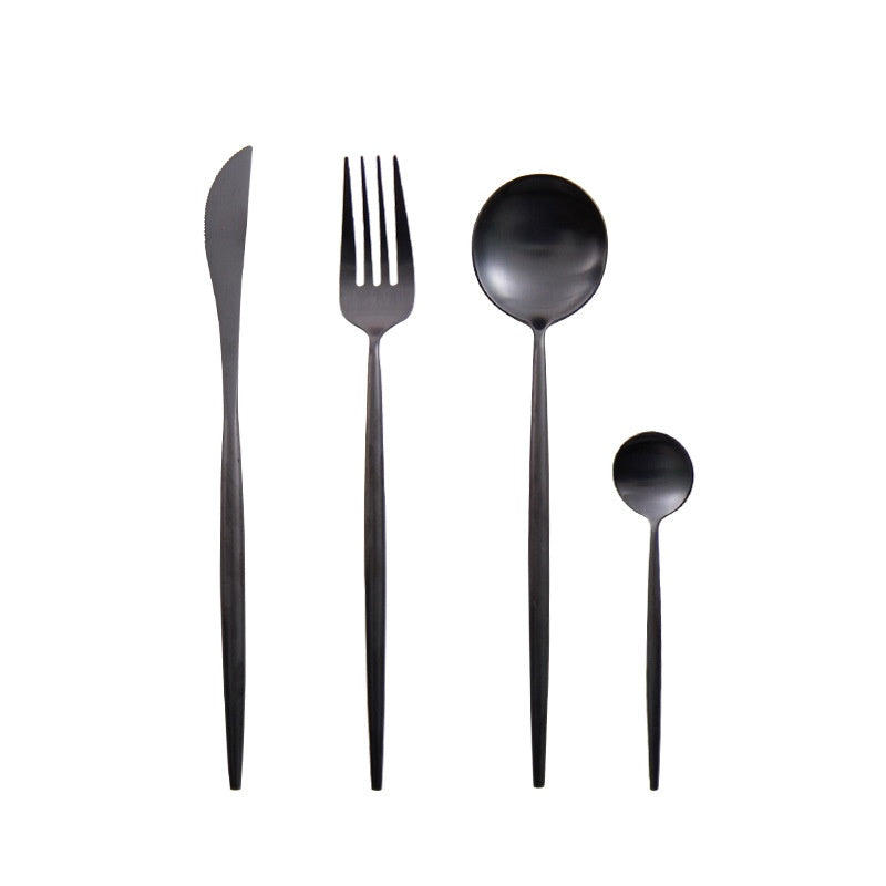 Cutlery spoon set Matt Black With box Cutlery Set cutlery Cutlery Set dinning table fork home Spoon spoon set