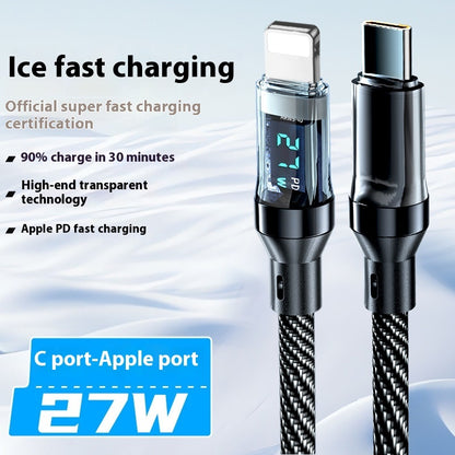 Typec Fully Compatible With Digital Display Super Fast Charge Data Cable 27W Charging Cables charging cable durable electronics fast charger mobile accessories mobile charger power cable