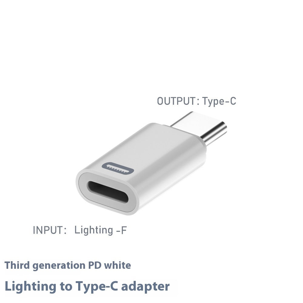 Mobile Phone PD Charging Adapter, Lightning Female To Type-C Male Converter Three Generations Adapters & Converters accessories adapter c type electronics ipad iphone lightening