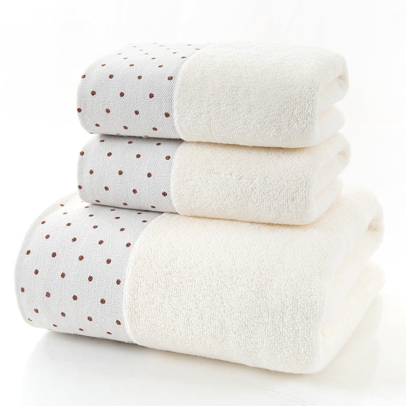 Long Staple Combed Cotton Towel Face Washing Face Towel Thick Cotton Dotted Beige Towels bath towel Bedding and towels best drying bath towel cotton towels Home towels