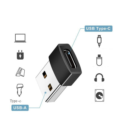 Usb To Type-c Adapter Type-c Female To Usb Male Computer Charger Otg Adapter Adapters & Converters adapter C type converter electronics electronics accessories USB