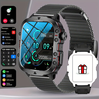 Sports Outdoor Bluetooth Calling Watch Black Net Steel Smart Watches blood pressure electronics health monitoring sleep monitoring smart watch sports watch