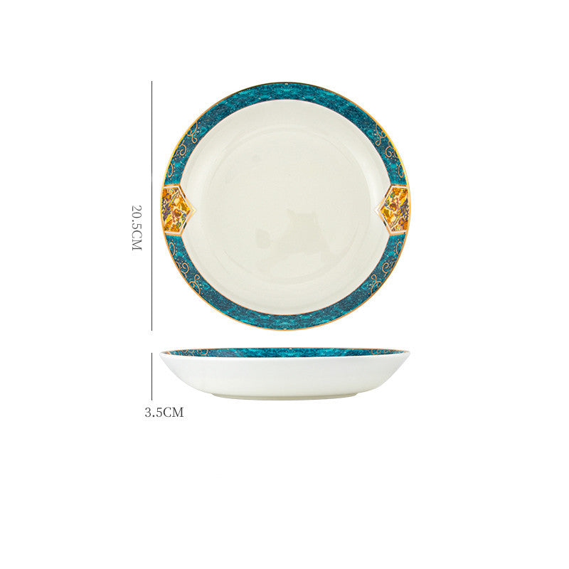 Dinner Plates Ceramic Steak Plate Web Porcelain 8in Rice dish 1PCS Dinner Sets bowls ceramic plates dinner set dinning table home plates