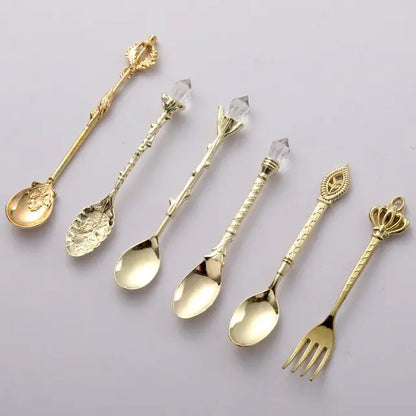 Vintage Dessert Royal Style Cutlery Set Gold Cutlery Set Cutlery Set dinning dinning table home Spoon spoon set