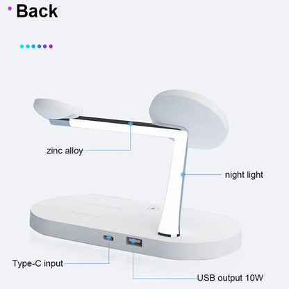 3 In 1 Wireless Magnetic Charger Stand | Fast & Safe Charging | Sleek Space-Saving Design Wireless Chargers 3 in 1 air pods apple watch clock fast charger iphone light indication magnetic magsafe New arrival table clockdigital wireless charger {{ product_collections }} {{ product_description }}