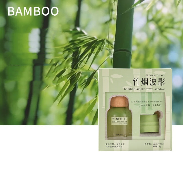 Bamboo Smoke Shadow Aromatherapy Candle Gift Box Green Bamboo After Rain Suit Candles candles decor fragrance candles home