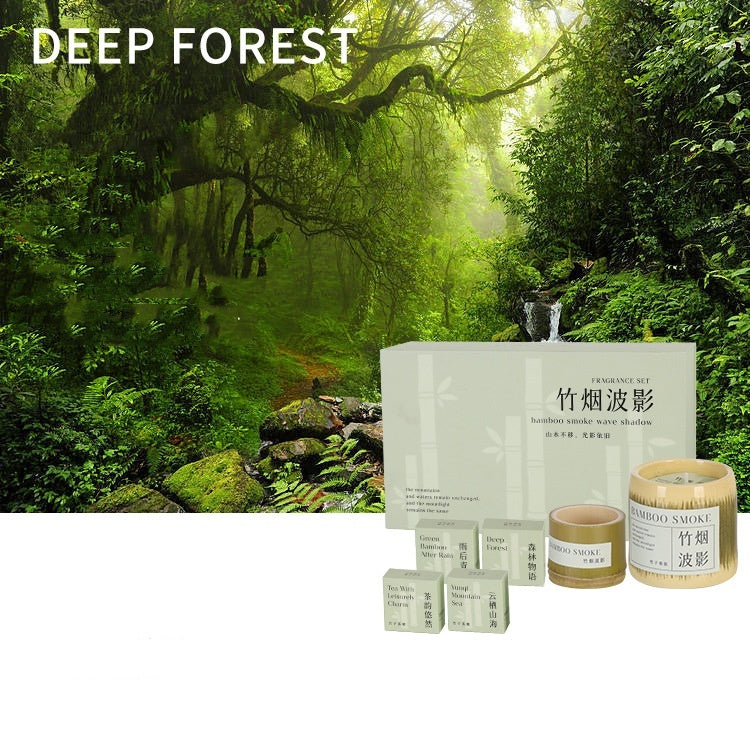 Bamboo Smoke Shadow Aromatherapy Candle Gift Box Forest Story Suit Candles candles decor fragrance candles home