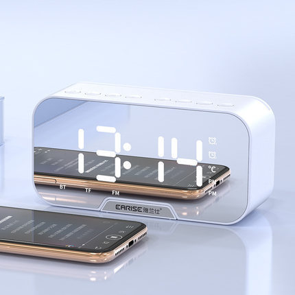 Alarm Clock Wireless Bluetooth Speaker Mini Home Outdoor Card Subwoofer Computer Audio White USB Speakers audio bluetooth speaker digital alarm clock with bluetooth speakers electronics matchlessonline speaker speaker with alarm clock