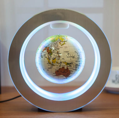 Round LED World Map Floating Globe Magnetic Levitation Light Anti Gravity Magic English 2 Lights & Lamps decor globe globe lamps home lamps lavitating magnetic table lamps