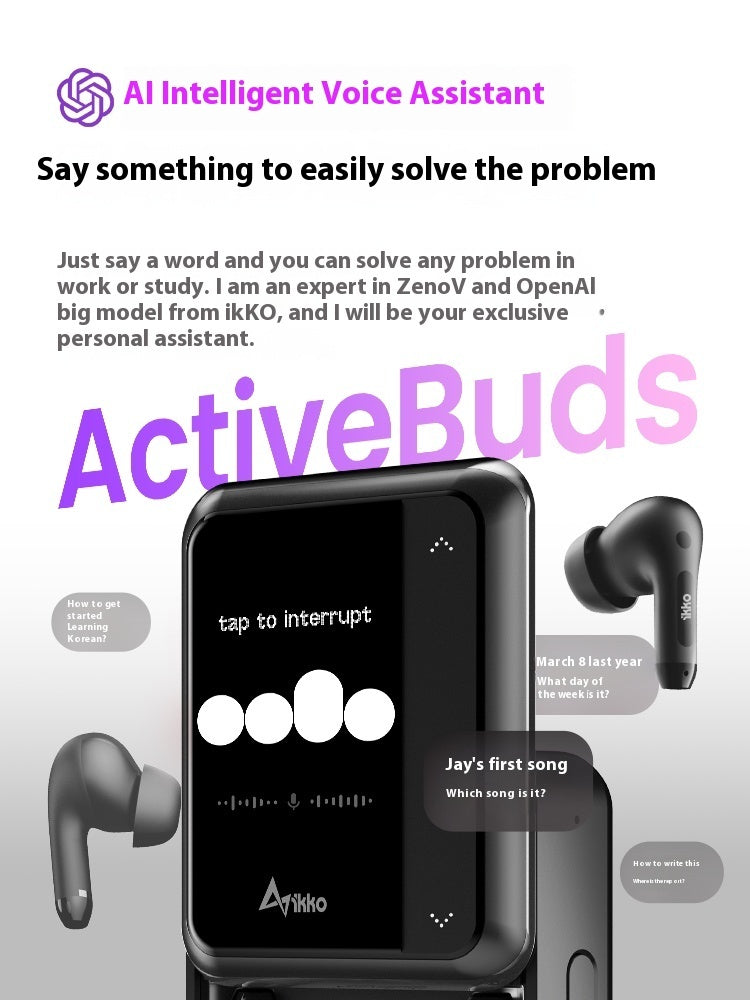 Intelligent AI Bluetooth Earphone Noise Reduction Real-time Translation Headphones & Earbuds AI enabled audio earphone electronics intelligent matchless matchless online matchlessonline microphone touchscreen translator