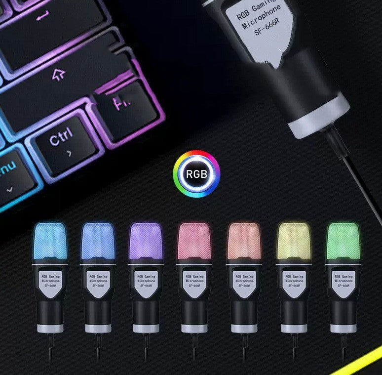 Clear Full RGB Capacitor Esports Gaming Desktop Microphone Computer Microphone Microphones audio audio devices blogging bluetooth cable micro phone computer accessories electronics gaming gaming microphone microphones online meeting