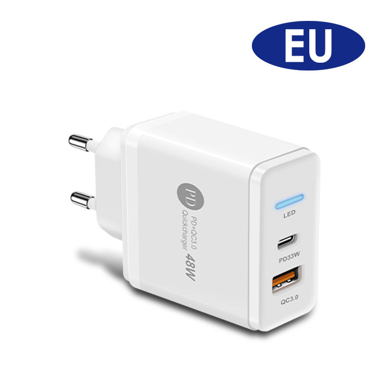 PD48W Fast Charging Mobile Phone Charger EU European White Adapters & Converters C type charger electronics electronics accessories fast charger travel adapter USD