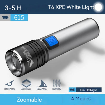 Smiling Shark 615 Mini Flashlight Portable Flash Light 615-XPE Lithium Polymer Battery Flashlights flashlight home home accessories Home Appliances home security Smiling Shark 615 Mini Flashlight Portable Flash Light