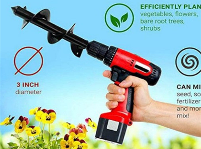 Ground Drilling Machine Drill Bit Spiral Tree Planting Earth Boring Machine Screw Rod Garden Vegetable Planting Pine Soil Drill Bit Flower Planting Drill Drill Head Garden Tools garden garden tools home plantation machine portable drill machi soil drill machine