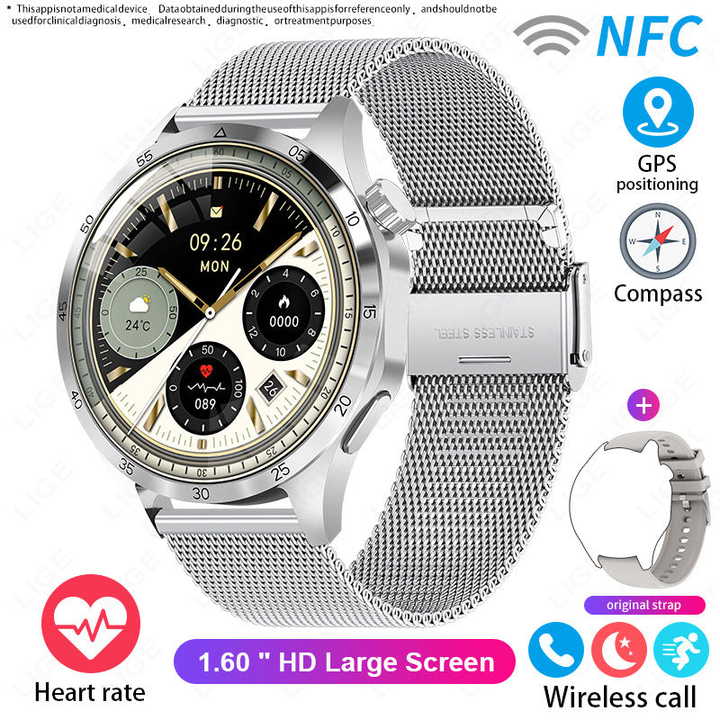 Sport Smart Watch Bluetooth Calling Waterproof Mesh Belt Silver Case Smart Watches electronics health monitoring smart watch sports tracking