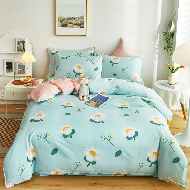 Cotton Duvet Cover One-piece Wholesale Pure Single Double Student Dormitory Bed Sheet Four-piece Set Beauty Like Jade Bed Sheets bed sheet bed sheet set bedding home