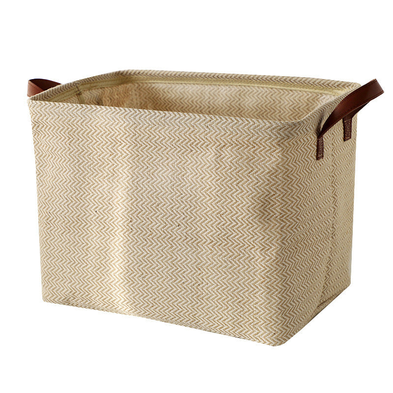 Storage Basket Jute Fabric Foldable Storage Box Wave Pattern Storages & Racks clothes grocery home kitchen organizer storage toys