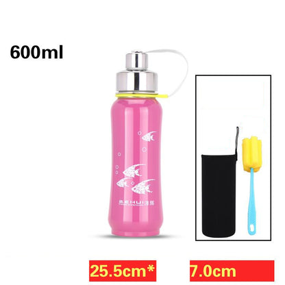 Stainless Steel Water Bottle Vacuum Travel Thermal Cup 18oz Red 600ml Tumblers, Bottles & Glass dinning dinning table home portable bottle stainless steel water bottle