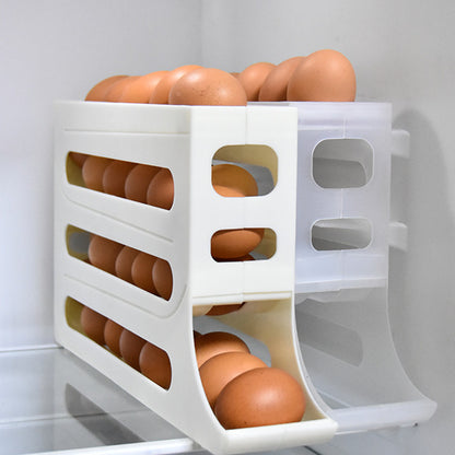 4-Layer Automatic Egg Roller Sliding Egg Tray & Storage Egg Tray egg rack egg storage egg tray kitchen kitchen improvement kitchen items Rack racks storage storage rack