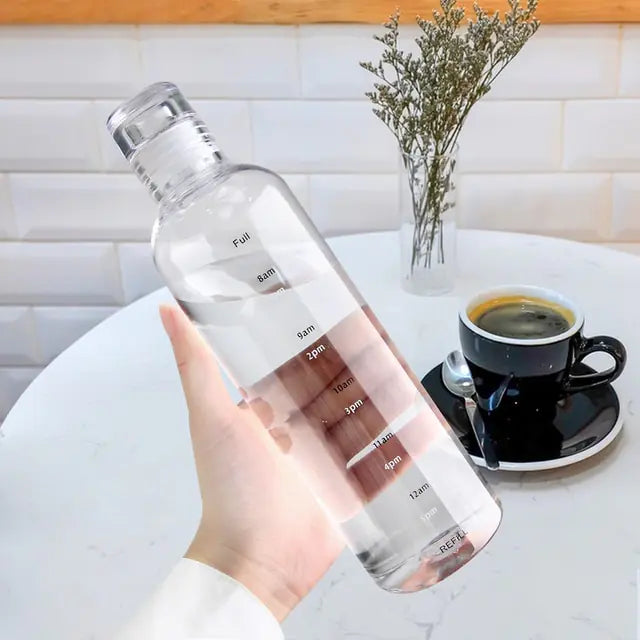 Straw Water Bottle with Time Marker Water Bottles dinning dinning table home new design water bottle PC Plastic Sport stylish water bottle transparent water bottle Water Bottle Water Bottles