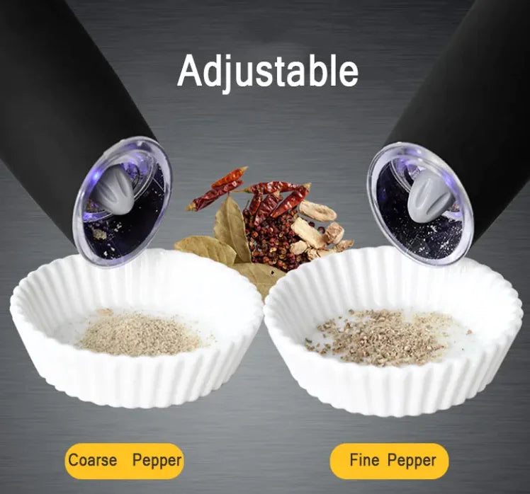 Electric Gravity Pepper & Salt Grinder with Adjustable Coarseness and LED Light Spice grinder kitchen kitchen accessories kitchen gadgets kitchen must haves pepper grinder salt grinder spice grinder {{ product_collections }} {{ product_description }}