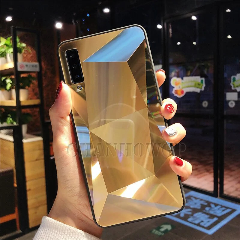 Diamond Mirror Case For Samsung J Series Gold M10 Mobile Phone Cover & Protectors cases diamond iphone case mobile phone cover mobile phone covers protection safety Samsung