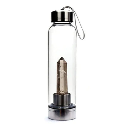 Natural Crystal Stone Water Bottle Brown 550ml Water Bottles crystal dinning dinning table gift home latest water bottle new design water bottle transparent water bottle water bottle Water Bottles